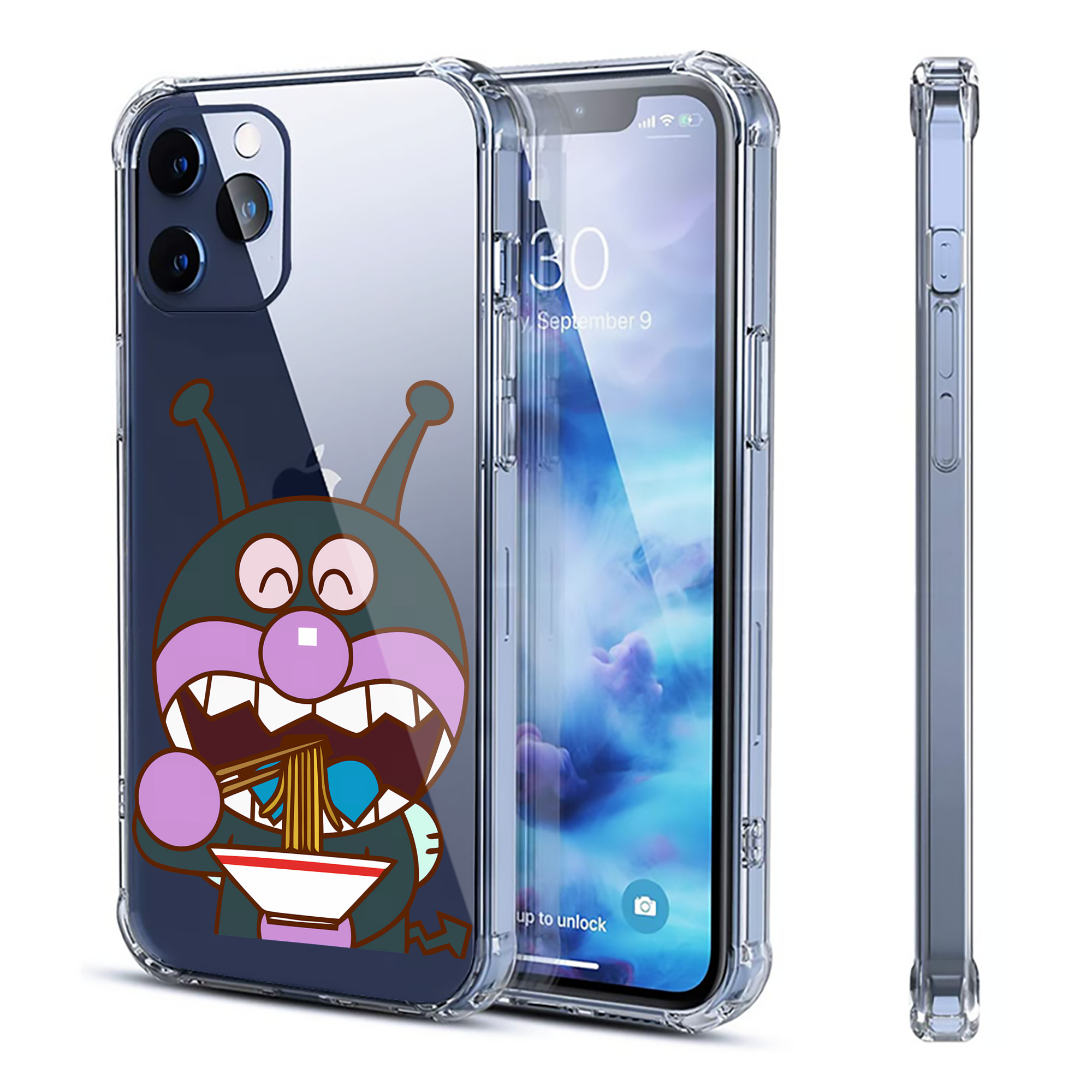 （画像用） アンパンマン Anpanman 【iPhone 12シリーズ対応】透明スマホケース（クリアソフトケース）